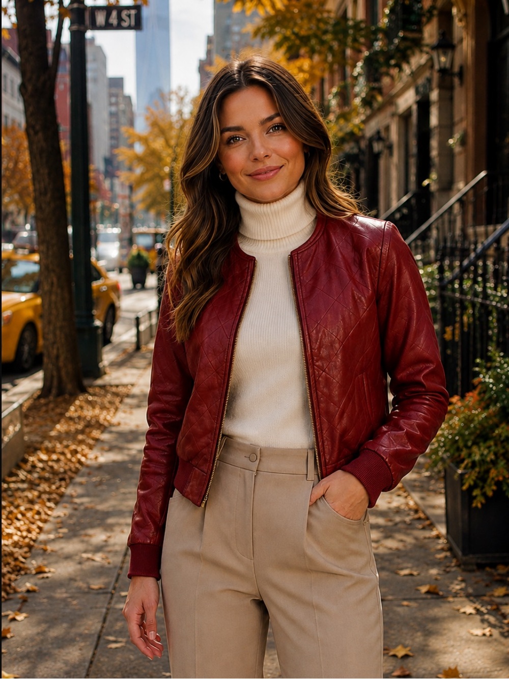 NWOT Club Monaco Women’s Cropped Genuine Leather Jacket Thanksgiving Fall
